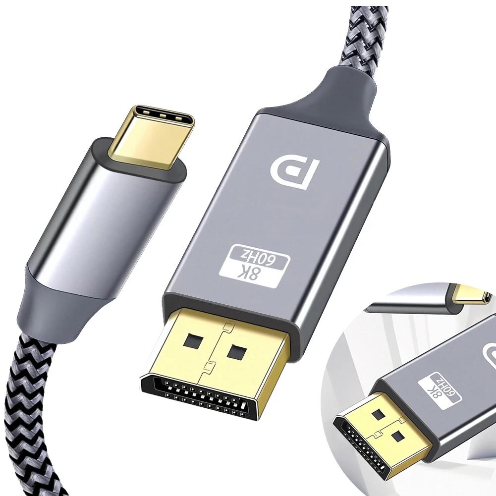 ƺϿ USB C-÷ Ʈ 1.4 ̺, 32.4Gbps CŸ-DP1.4 , Ʈ 4/3 ȣȯ, 8K @ 60Hz, 4K @ 144Hz, 1.8M